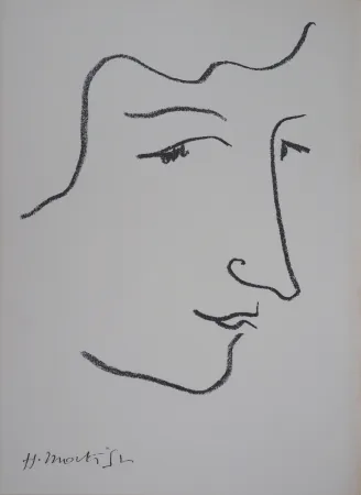 Lithograph Matisse - Portrait de profi