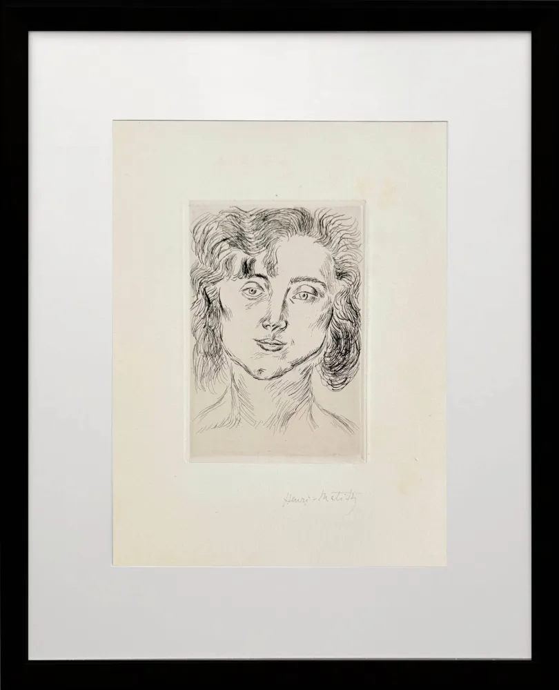 Engraving Matisse - Portrait of Marguerite Matisse