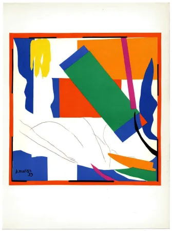 Lithograph Matisse - SOUVENIRS D'OCÉANIE (1953). Lithographie d'après les papiers découpés. De luxe sur Arches.