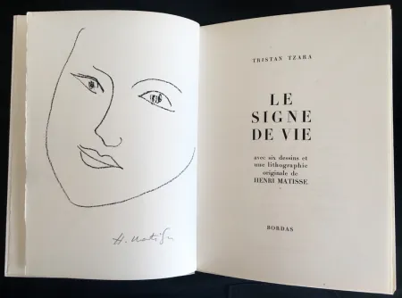 Lithograph Matisse - Tristan Tzara : LE SIGNE DE VIE. Une lithographie originale signée d'Henri Matisse (1946)