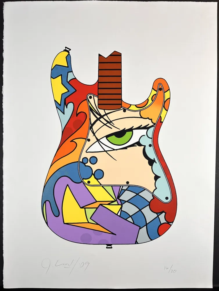 Lithograph Matos - Face Guitar