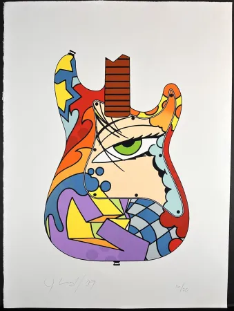 Lithograph Matos - Face Guitar