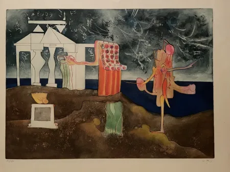 Etching And Aquatint Matta - 12 PM from L 'Arc obscur des heures