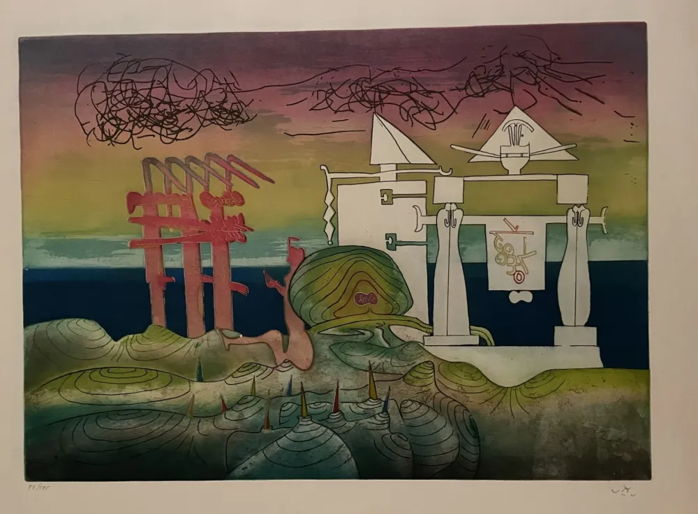 Etching And Aquatint Matta - 8 PM from L'Arc obscur des heures