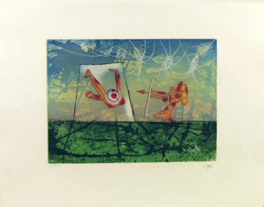Etching And Aquatint Matta - Archery, Transport Series 