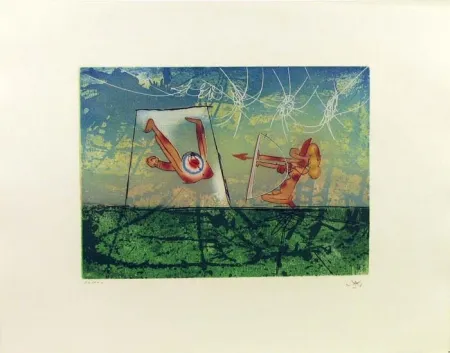 Etching And Aquatint Matta - Archery, Transport Series 