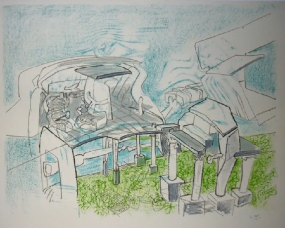 Lithograph Matta - Architêtre