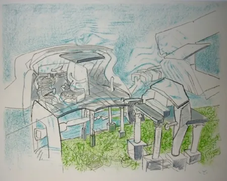 Lithograph Matta - Architêtre