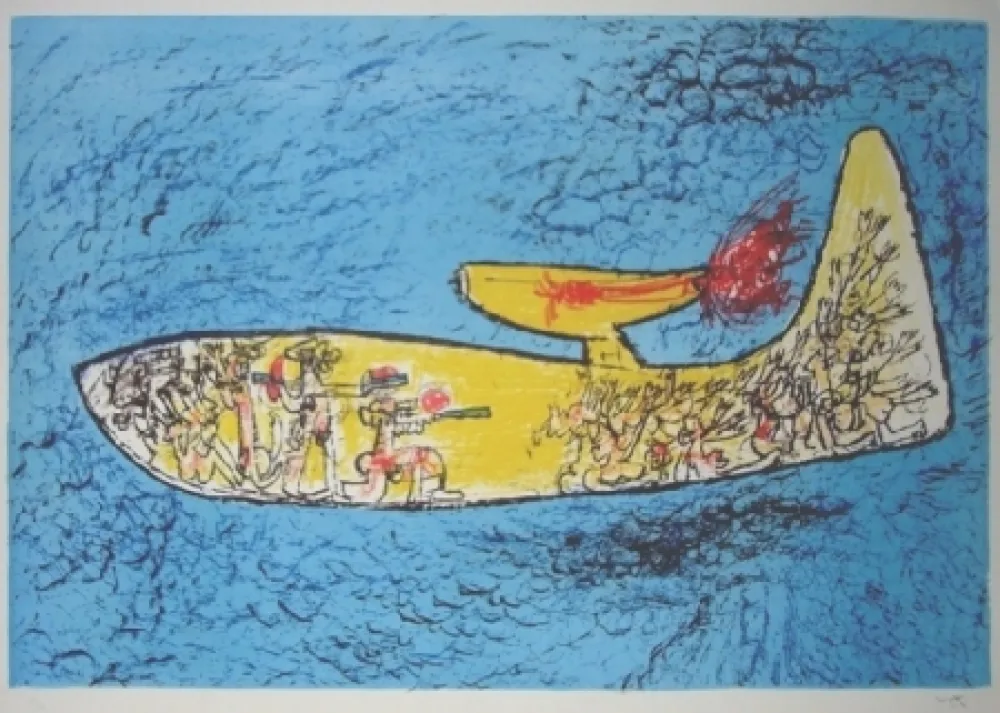 Lithograph Matta - Attentat d'Orly