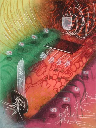 Etching And Aquatint Matta - Attire Le Gai Venin