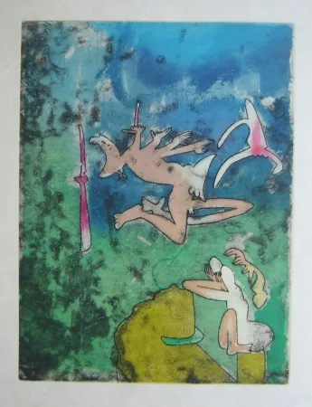 Etching And Aquatint Matta - Centre Noeds I