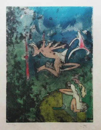 Etching And Aquatint Matta - Centre noeuds (Planche 1)