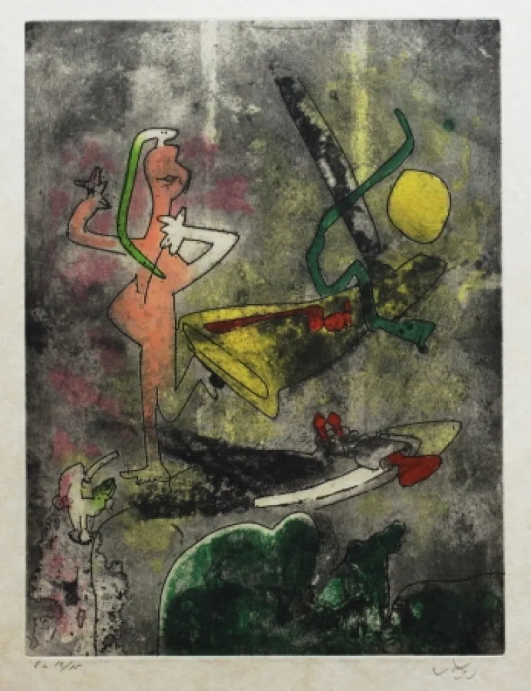 Etching And Aquatint Matta - Centre noeuds (Planche 3)