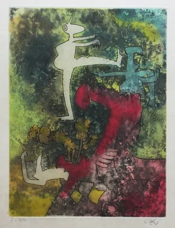 Etching And Aquatint Matta - Centre noeuds (Planche 5)