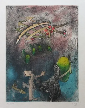 Etching And Aquatint Matta - Centre noeuds (Planche 6)