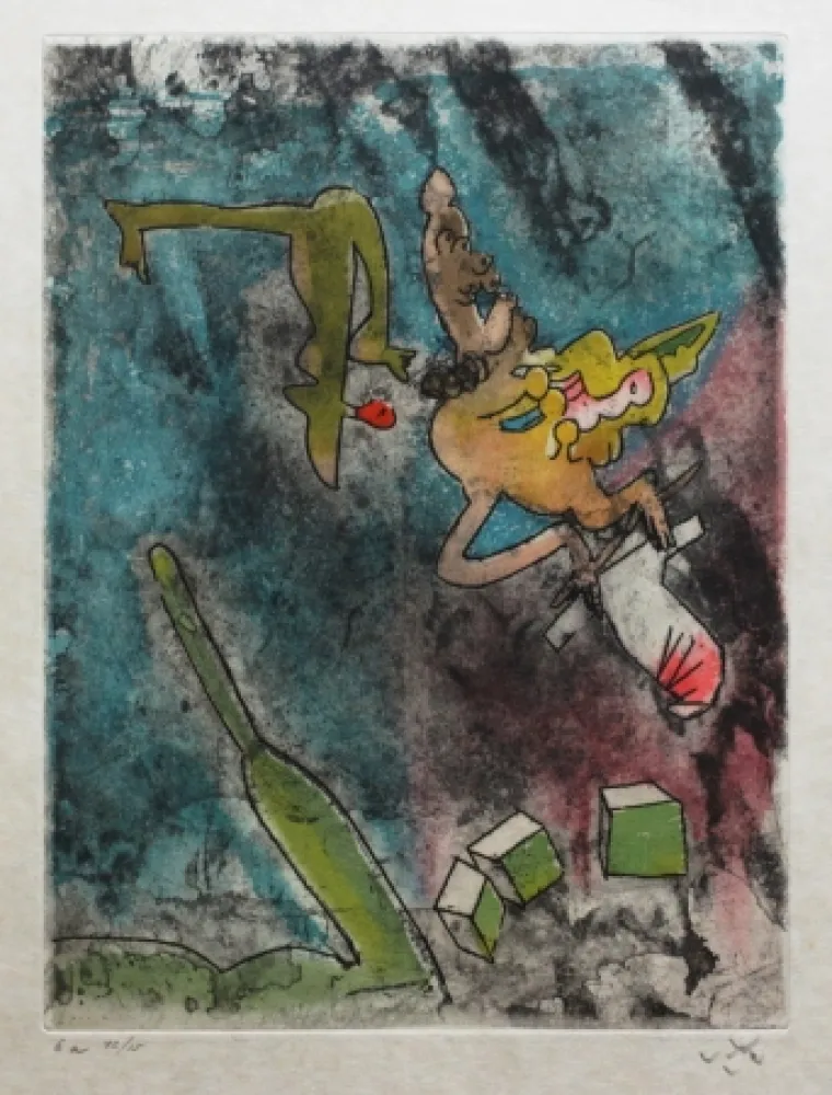 Etching And Aquatint Matta - Centre noeuds (Planche 7)