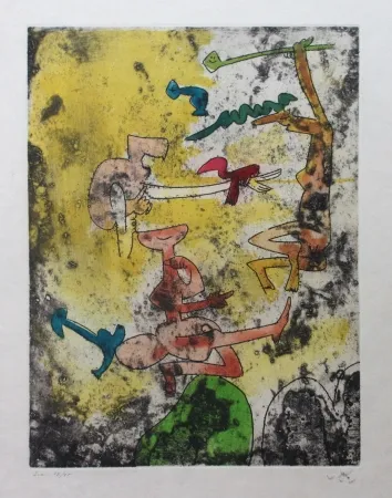 Etching And Aquatint Matta - Centre noeuds (Planche 9)