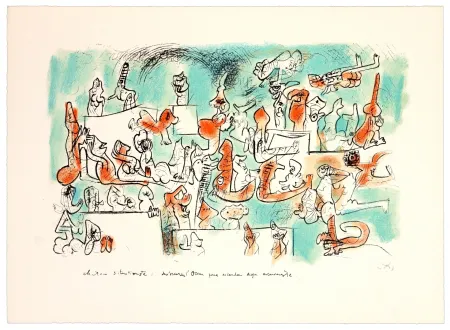 Lithograph Matta - Château situationniste