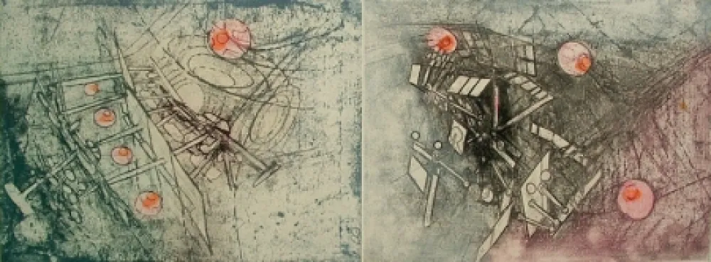 Etching Matta - Come Detta Dentro Ve Significo, plates 18 & 19 (diptych)