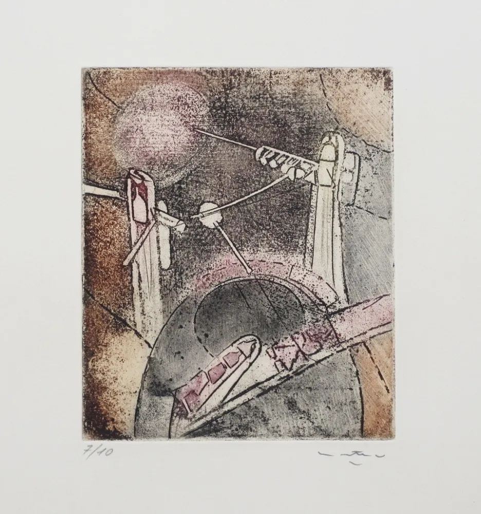 Etching And Aquatint Matta - Composition