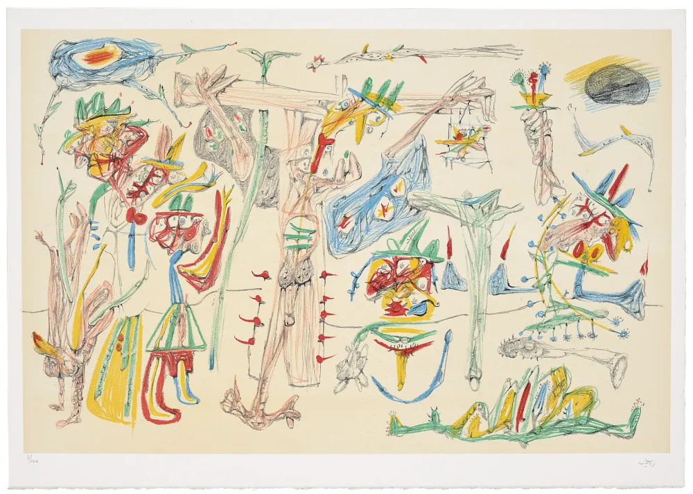 Lithograph Matta -  Cristifixion (d’après un dessin de 1938)