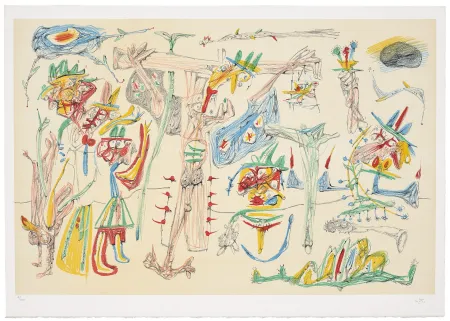 Lithograph Matta -  Cristifixion (d’après un dessin de 1938)