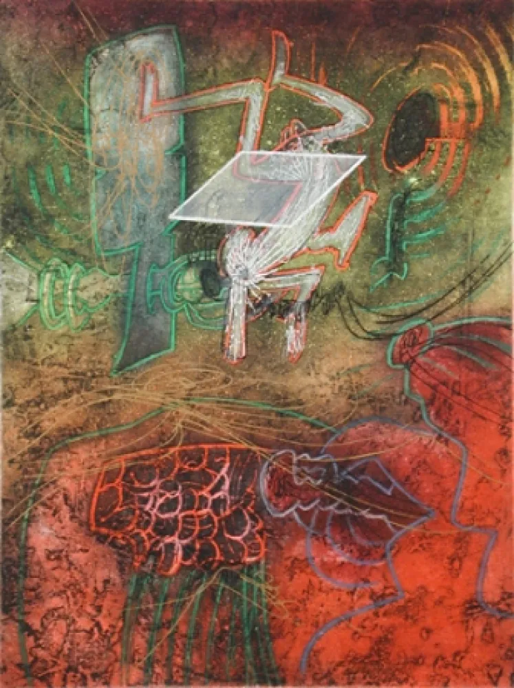 Etching And Aquatint Matta - Damné Par L'Arc-en-Ciel