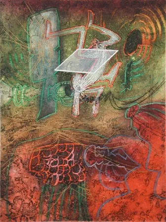 Etching And Aquatint Matta - Damné Par L'Arc-en-Ciel