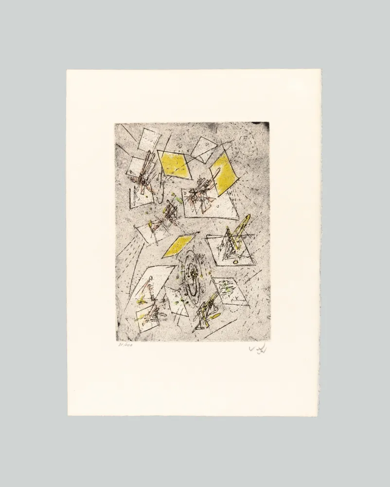 Etching Matta - Droites libérées