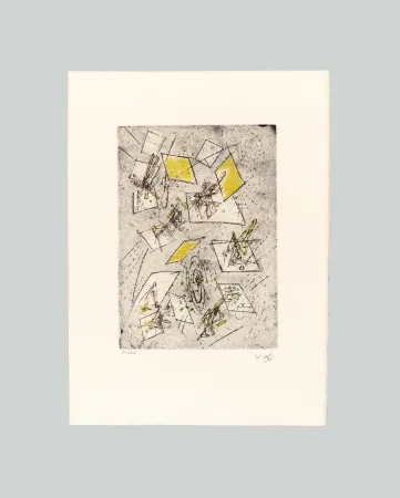 Etching Matta - Droites libérées