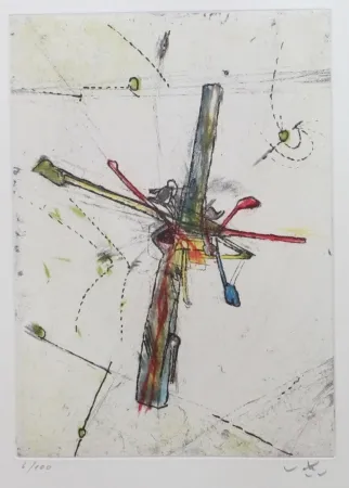 Etching And Aquatint Matta - Droites libérées (planche 5)