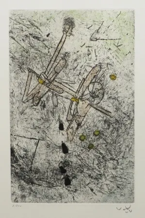 Etching And Aquatint Matta - Droites libérées (planche2)