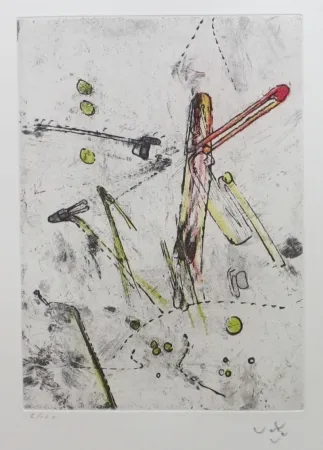 Etching And Aquatint Matta - Droites libérées (planche3)