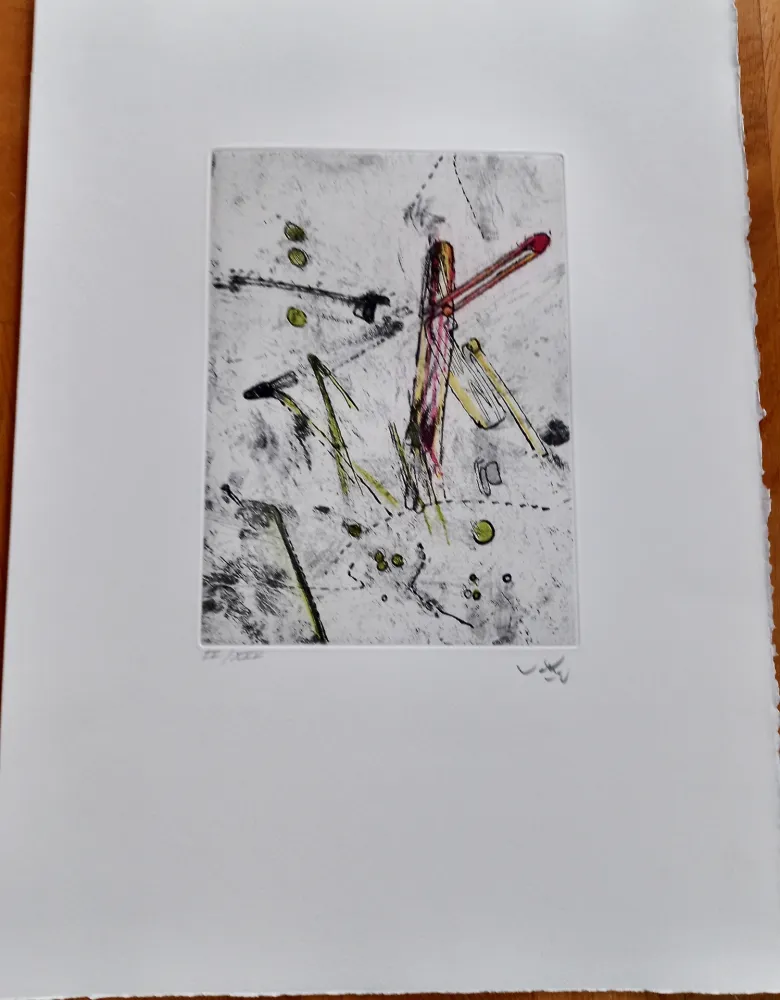 Etching Matta - Droites Liberees, plate I