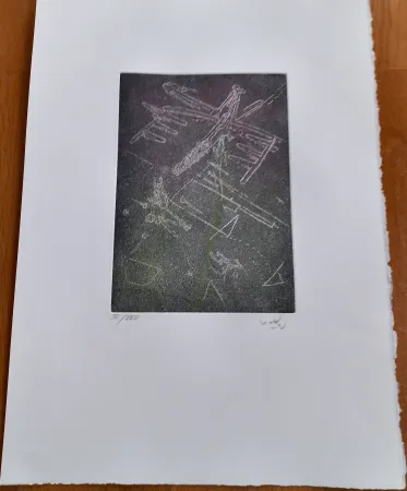 Etching Matta - Droites Liberees, plate IV