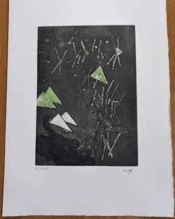 Etching Matta - Droites Liberees, plate XI