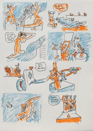 Lithograph Matta - Fête couchée