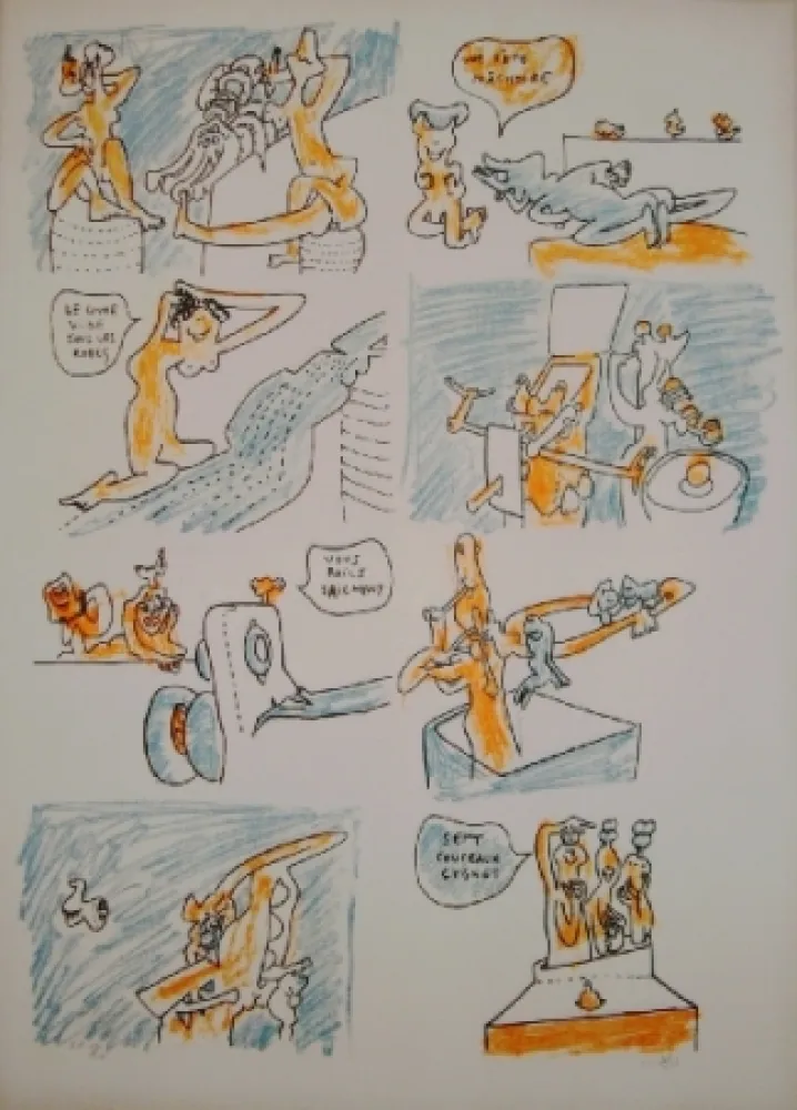 Lithograph Matta - Fête couchée