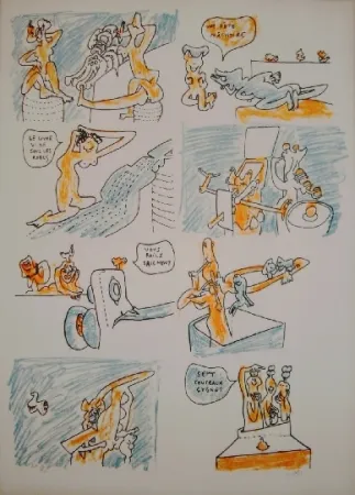 Lithograph Matta - Fête couchée