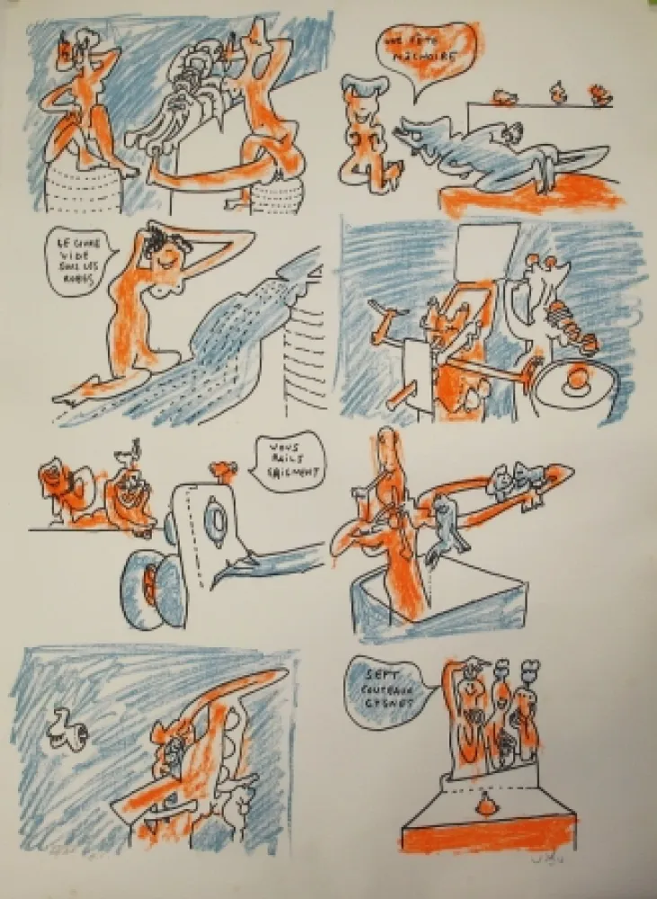 Lithograph Matta - Fête couchée