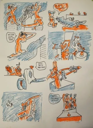 Lithograph Matta - Fête couchée