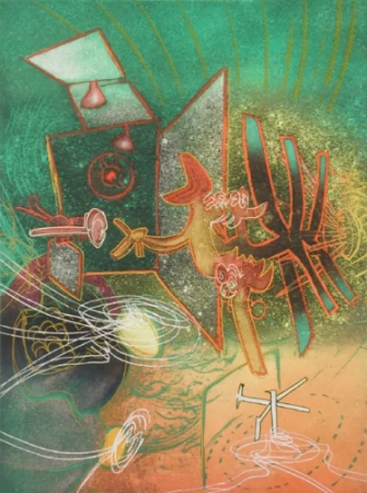 Etching And Aquatint Matta - Feu, Feu Sur Moi