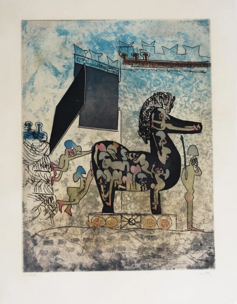 Etching And Aquatint Matta - HOM'MERE-Chaosmos 