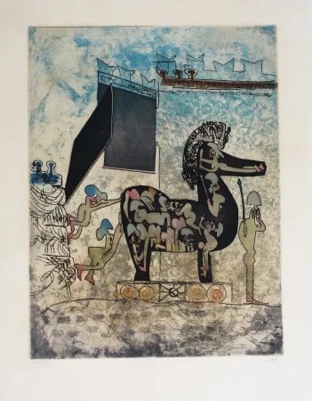 Etching And Aquatint Matta - HOM'MERE-Chaosmos 