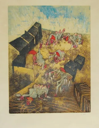 Etching And Aquatint Matta - HOM'MERE-Chaosmos 