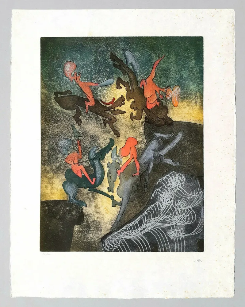 Etching And Aquatint Matta - Hom'mere (Chaosmos)