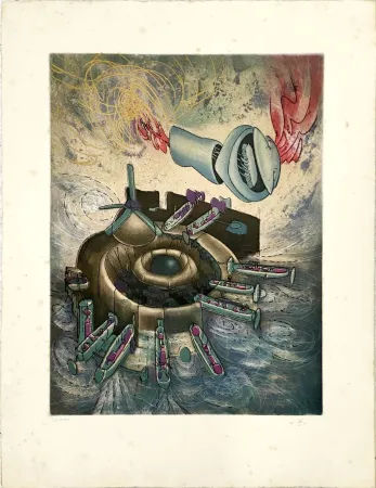 Etching And Aquatint Matta - Hom'mere (Chaosmos)