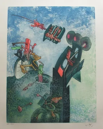 Etching And Aquatint Matta - Hom'mère - L'eautre (Planche 10)