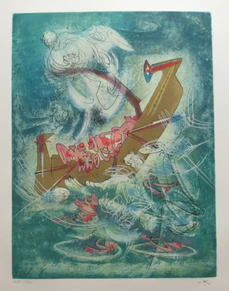 Etching And Aquatint Matta - Hom'mère - L'eautre (Planche 6)