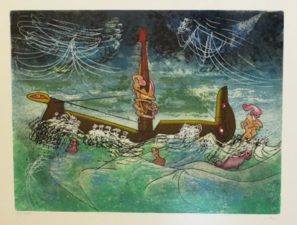 Etching And Aquatint Matta - Hom'mère - L'eautre (Planche 7)